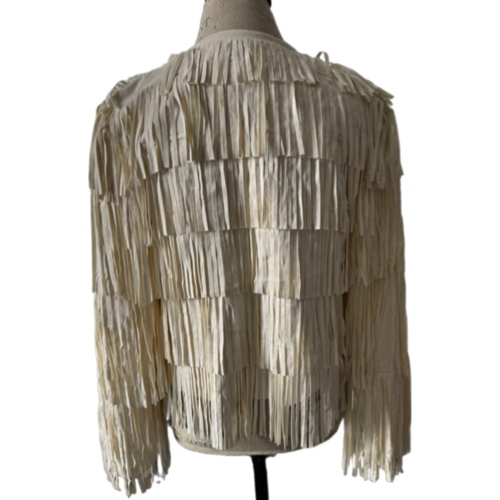 Fringed Cream Jacket Size Large - Picture 3 of 5